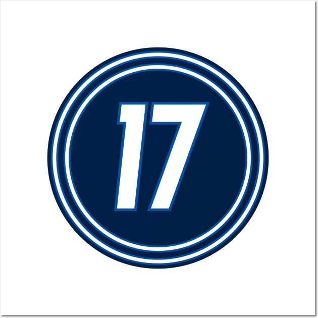 Adam Lowry Number 17 Jersey Winnipeg Jets Inspired Wall Art by naesha stores